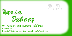 maria dubecz business card